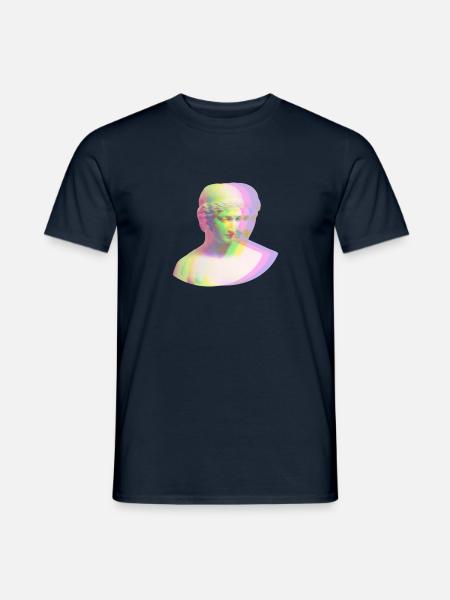 T-Shirt Unisex Greek Vaporwave Ancient Glitchart - Männer T-Shirt - Navy