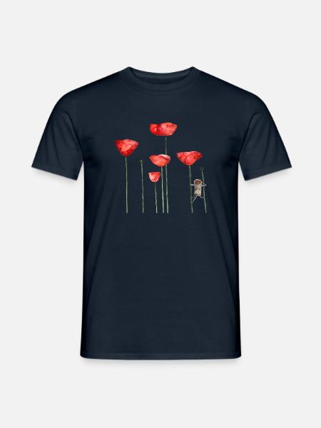 Maus Mohn Tier Sommer witzig frech - Männer T-Shirt - Navy