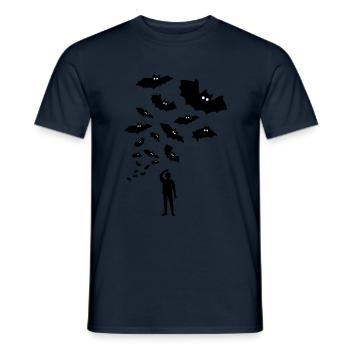 bats, fledermäuse mensch - Männer T-Shirt - Navy - Vorne - AI Model Male 178 light (178cm)