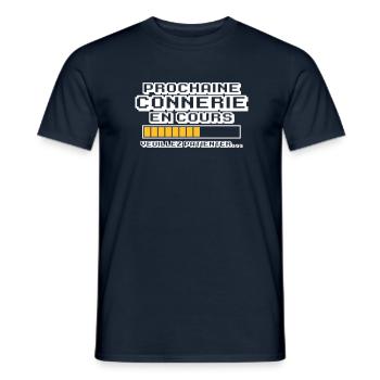 prochaine connerie en cours - T-shirt homme - marine - Devant - AI Model Male 178 light (178cm)