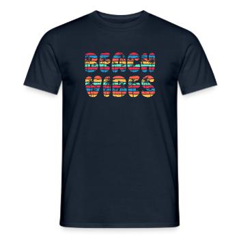 Beach Vibes (Schriftzug) - Männer T-Shirt - Navy - Vorne - AI Model Male 178 light (178cm)