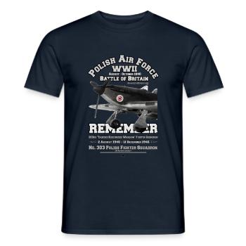 Squadron 303 Hawker Hurricanes - polish air force - T-shirt homme - marine - Devant - AI Model Male 178 light (178cm)