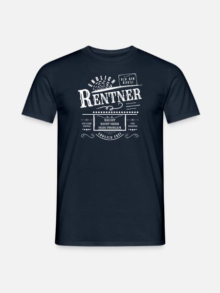 Endlich Rente - Geschenk Ruhestand, Rentner - Männer T-Shirt - Navy