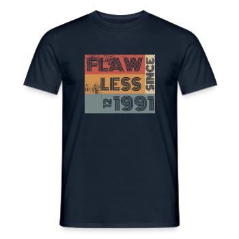 33. Anniversaire Sans défaut depuis 12/1991 - T-shirt homme - marine - Devant - AI Model Male 178 light (178cm)