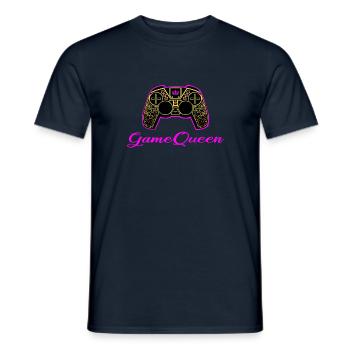Game Queen zocken Controller - Männer T-Shirt - Navy - Vorne - AI Model Male 178 light (178cm)