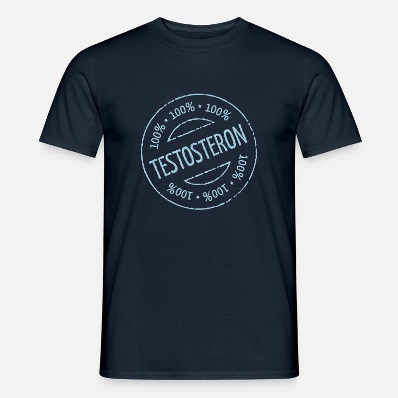 100% Testosteron - Männer T-Shirt - Navy