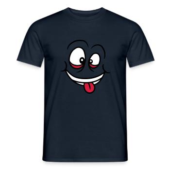 verruecktes gesicht augen mund zunge lustig grimas - Männer T-Shirt - Navy - Vorne - AI Model Male 178 light (178cm)
