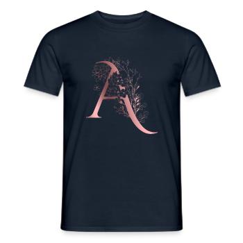 Letter A First name - Men's T-Shirt - navy - Front - AI Model Male 178 light (178cm)