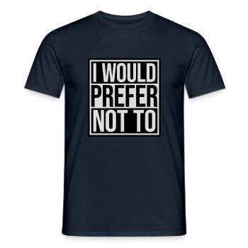 I prefer not to - Men's T-Shirt - navy - Front - AI Model Male 178 light (178cm)