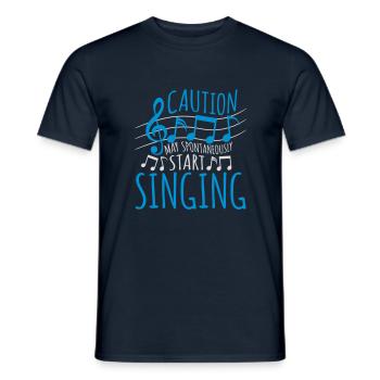 may spontaneously start singing - Men's T-Shirt - navy - Front - AI Model Male 178 light (178cm)