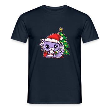 AXOLOTL NOËL DESIGN 3 - T-shirt homme - marine - Devant - AI Model Male 178 light (178cm)