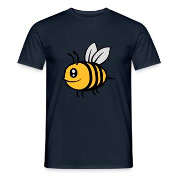 Cute little cartoon bee - Men's T-Shirt - navy - Front - AI Model Male 178 light (178cm)