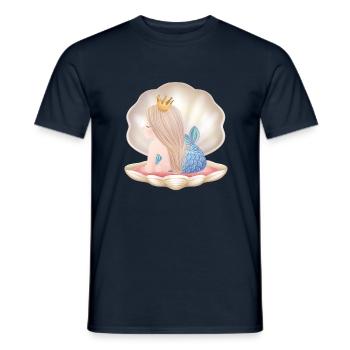 Mermaid Mermaid fille Shell Fin - T-shirt homme - marine - Devant - AI Model Male 178 light (178cm)