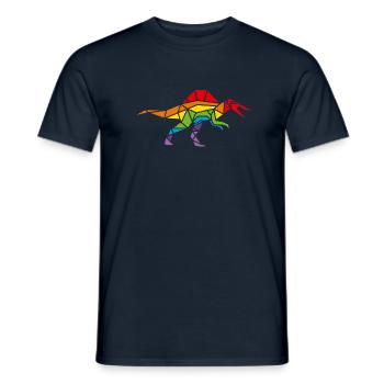 Spinosaurus rainbow polygon - Men's T-Shirt - navy - Front - AI Model Male 178 light (178cm)