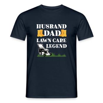 Husband dad lawn care legend funny gift gardener - T-shirt homme - marine - Devant - AI Model Male 178 light (178cm)