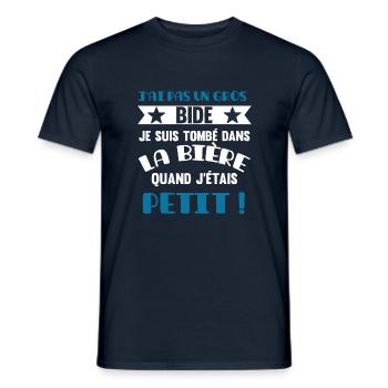 Cadeau humour beauf homme bière apéro drôle - T-shirt homme - marine - Devant - AI Model Male 178 light (178cm)