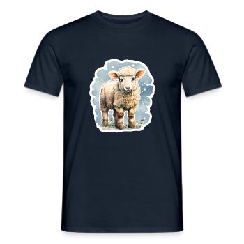 Frühlingslamm - Männer T-Shirt - Navy - Vorne - AI Model Male 178 light (178cm)
