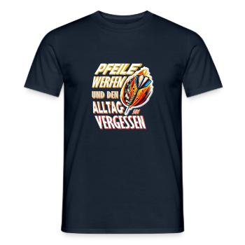 Dart Pfeile werfen und Alltag vergessen 501 Darts - Männer T-Shirt - Navy - Vorne - AI Model Male 178 light (178cm)