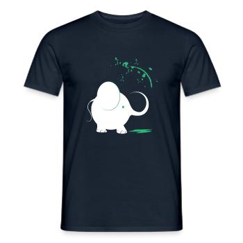 Weißer Elefant mit türkisfarbener Farbe - Männer T-Shirt - Navy - Vorne - AI Model Male 178 light (178cm)