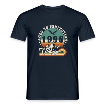 Aged to perfection 1996 Retro -Edition 2025. - Men's T-Shirt - navy - Front - AI Model Male 178 light (178cm)