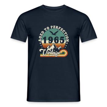 Aged to perfection 1965 Retro -Edition 2025. - Men's T-Shirt - navy - Front - AI Model Male 178 light (178cm)