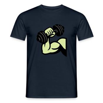 Musculation des muscles des haltères - T-shirt homme - marine - Devant - AI Model Male 178 light (178cm)