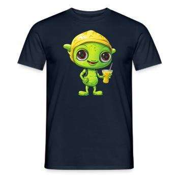Erfrischendes Alien-Zitronengetränk: Grün & Gelb - Männer T-Shirt - Navy - Vorne - AI Model Male 178 light (178cm)