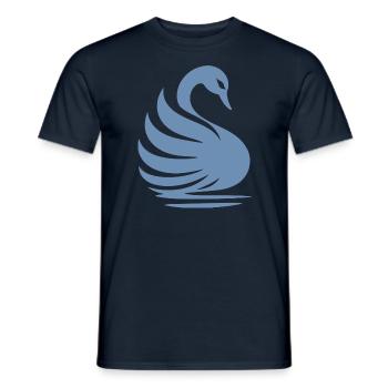 Elegante Schwan-Silhouette: Anmut auf dem Wasser - Männer T-Shirt - Navy - Vorne - AI Model Male 178 light (178cm)