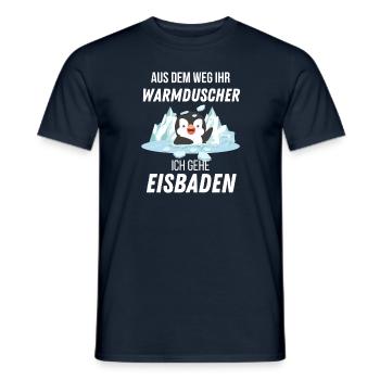 Eisbaden T-Shirt für Eisbader und Schwimmer - Männer T-Shirt - Navy - Vorne - AI Model Male 178 light (178cm)