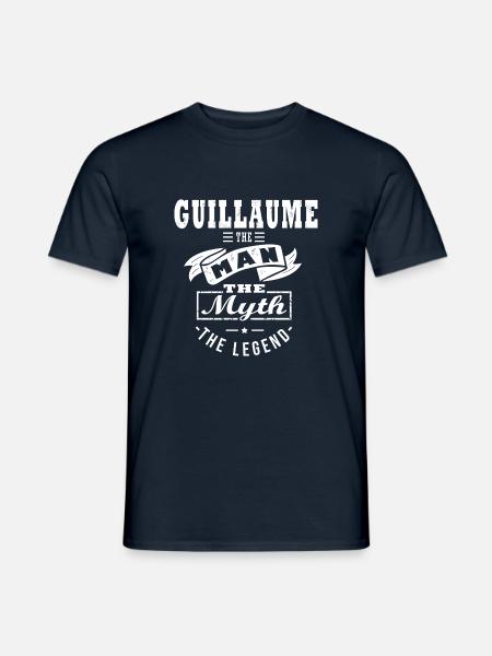 prénom Guillaume noel anniversaire personnalisé - T-shirt homme - marine