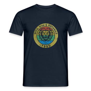 30th Birthday Wild, free & untamed since 06/1995 - Men's T-Shirt - navy - Front - AI Model Male 178 light (178cm)