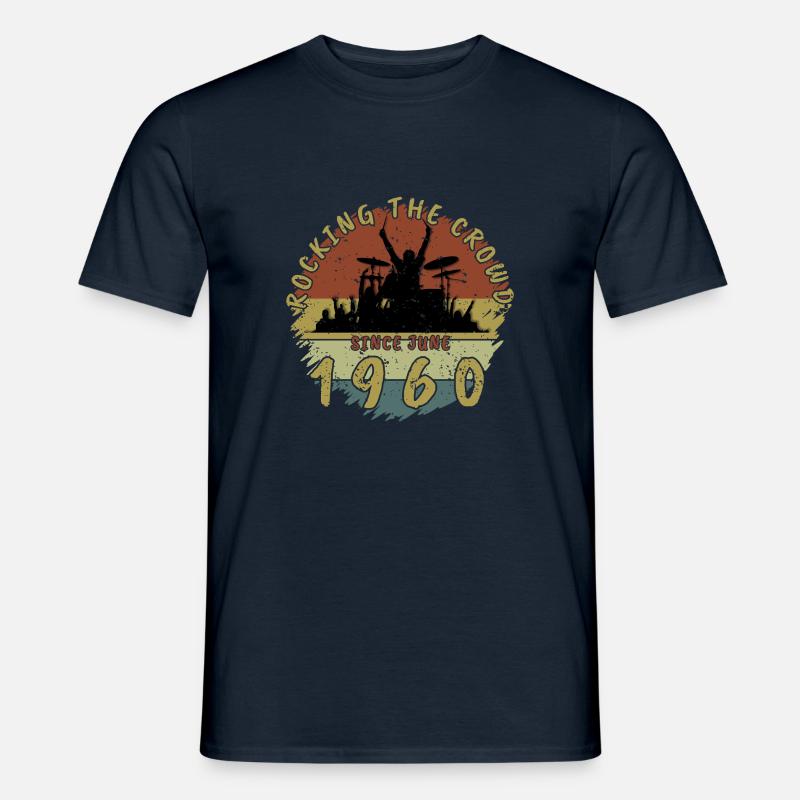 65. Geburtstag Rocking the crowd DRM 06/1960 - Männer T-Shirt - Navy