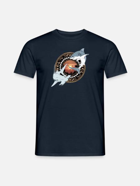 Hammerhai Weißer Hai Hawaiianisch - Männer T-Shirt - Navy