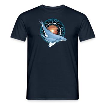 Baleine à bosse hawaïenne - T-shirt homme - marine - Devant - AI Model Male 178 light (178cm)