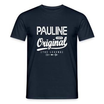 Pauline ORIGINAL shirt personnalisé prénom pauline - T-shirt homme - marine - Devant - AI Model Male 178 light (178cm)