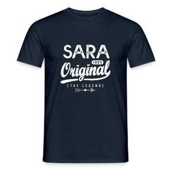 Sara ORIGINAL personalized shirt first name sara - Men's T-Shirt - navy - Front - AI Model Male 178 light (178cm)
