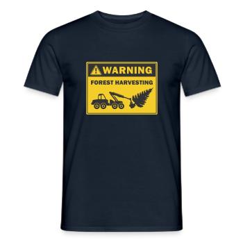 Forest Harvesting Warning Log harvester icon - Men's T-Shirt - navy - Front - AI Model Male 178 light (178cm)