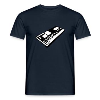 clavier musique piano music instrument - T-shirt homme - marine - Devant - AI Model Male 178 light (178cm)
