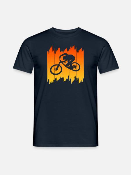 Mountainbike Downhill heizen MTB Fahrer Geschenk - Männer T-Shirt - Navy