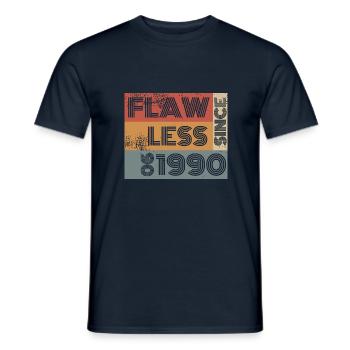 35. Birthday Flawless since 06/1990 - Men's T-Shirt - navy - Front - AI Model Male 178 light (178cm)