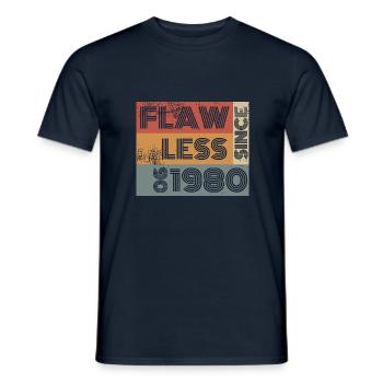 45th Birthday Flawless since 06/1980 - Men's T-Shirt - navy - Front - AI Model Male 178 light (178cm)