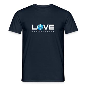 Speedcubing Love. Cubing-Cube-Cuber-Speedcubing - Men's T-Shirt - navy - Front - AI Model Male 178 light (178cm)