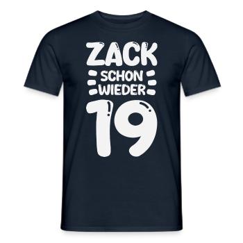 Zack 19 again! Birthday - Men's T-Shirt - navy - Front - AI Model Male 178 light (178cm)