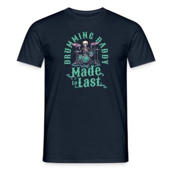 Schlagzeug Drummer Schlagzeuger Skelett - Männer T-Shirt - Navy - Vorne - AI Model Male 178 light (178cm)