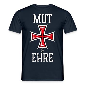 29 Mut und Ehre Templer Kreuz Ritter - Männer T-Shirt - Navy - Vorne - AI Model Male 178 light (178cm)