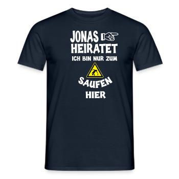 Jonas heiratet Junggesellenabschied JGA Spruch - Männer T-Shirt - Navy - Vorne - AI Model Male 178 light (178cm)