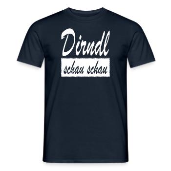 Dirndl schau schau Dialekt Wien Österreich - Männer T-Shirt - Navy - Vorne - AI Model Male 178 light (178cm)