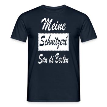 Meine Schnitzerl san di Besten Dialekt Wien - Männer T-Shirt - Navy - Vorne - AI Model Male 178 light (178cm)