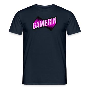 Gamerin Neon 3D Pink - Männer T-Shirt - Navy - Vorne - AI Model Male 178 light (178cm)