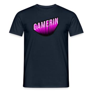 Gamerin 3D NEON PINK - Männer T-Shirt - Navy - Vorne - AI Model Male 178 light (178cm)